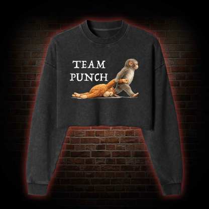 Team Punch Washed Cropped Sweatshirts