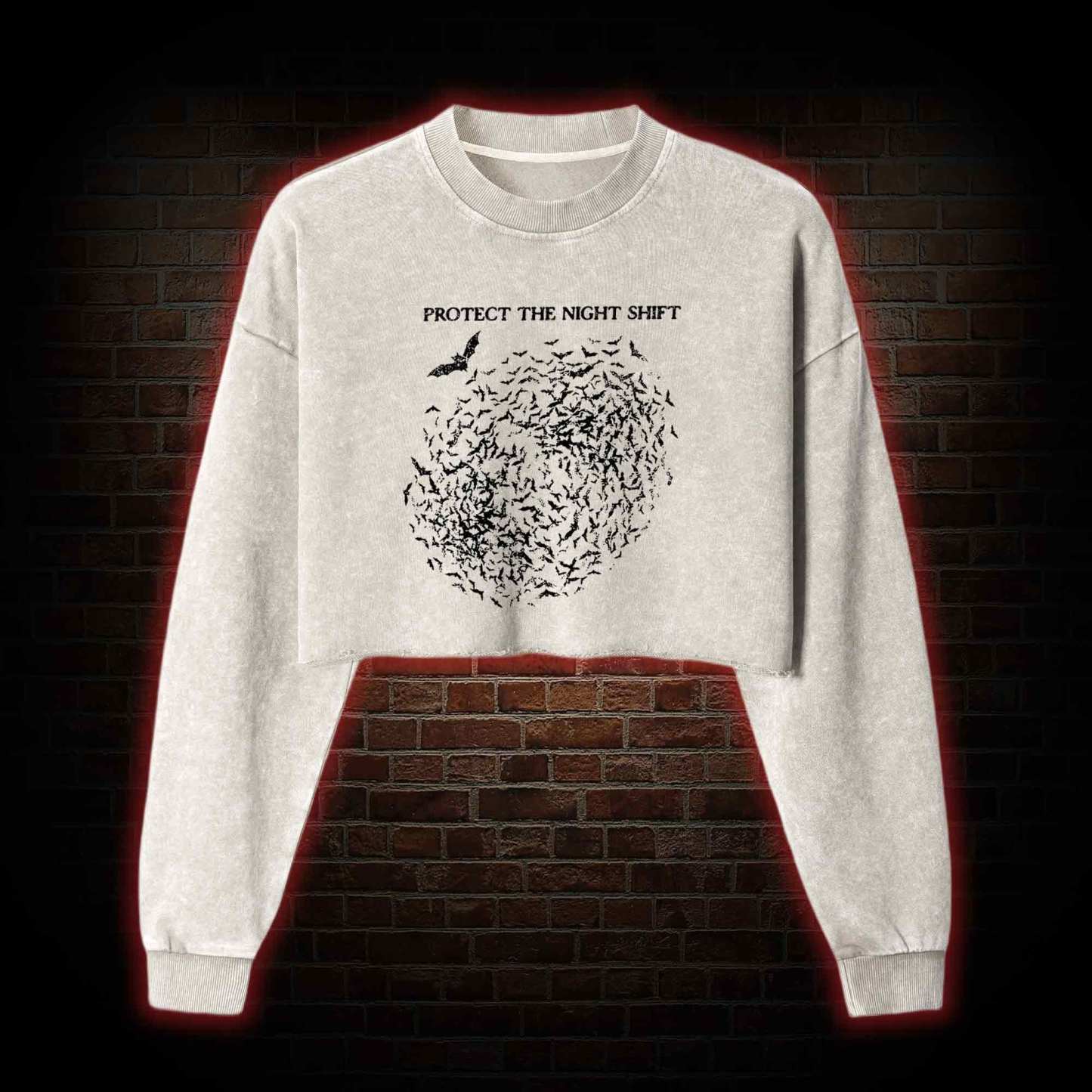 Bat Conservation Washed Cropped Sweatshirts