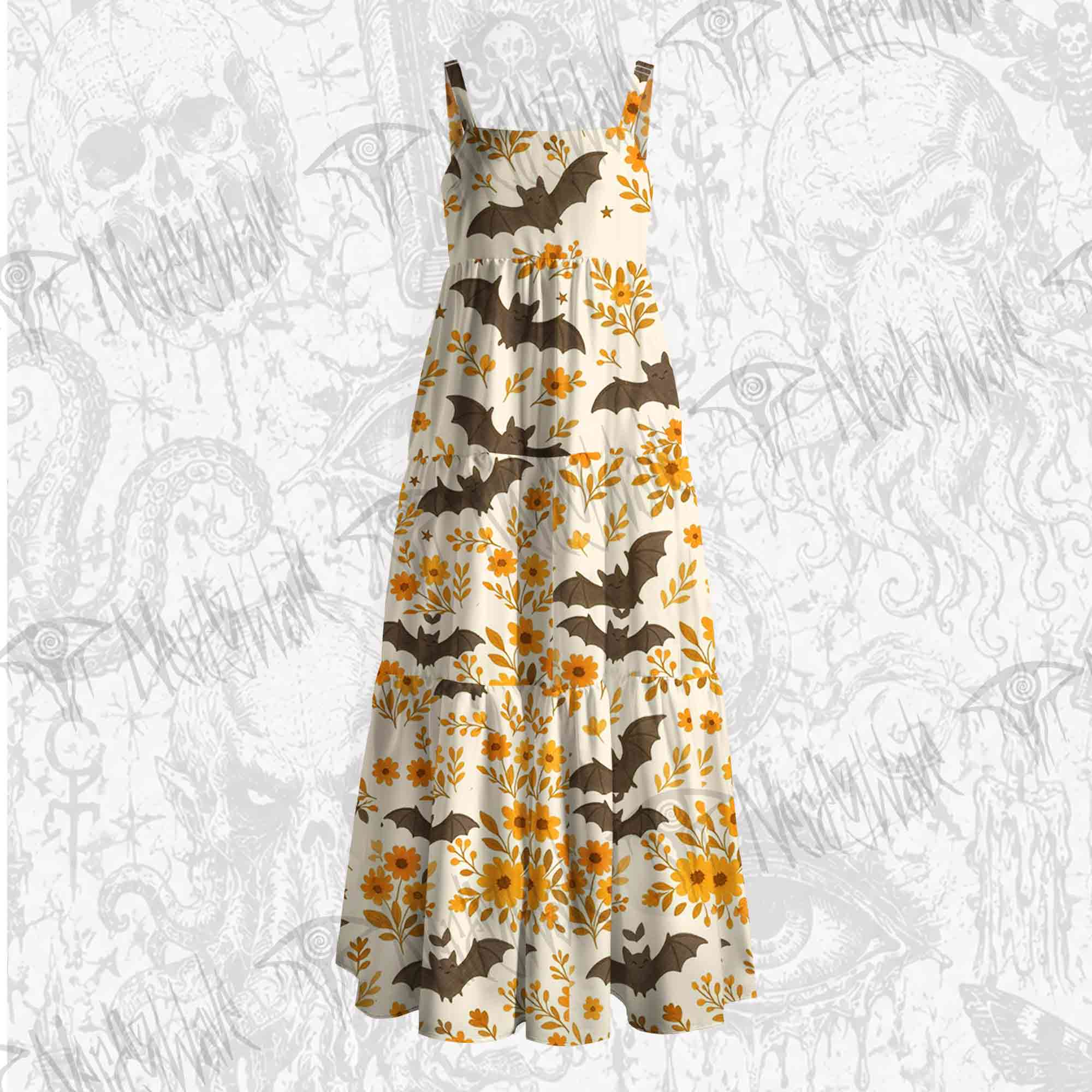 Batty Botanical Wide Straps Maxi Dress