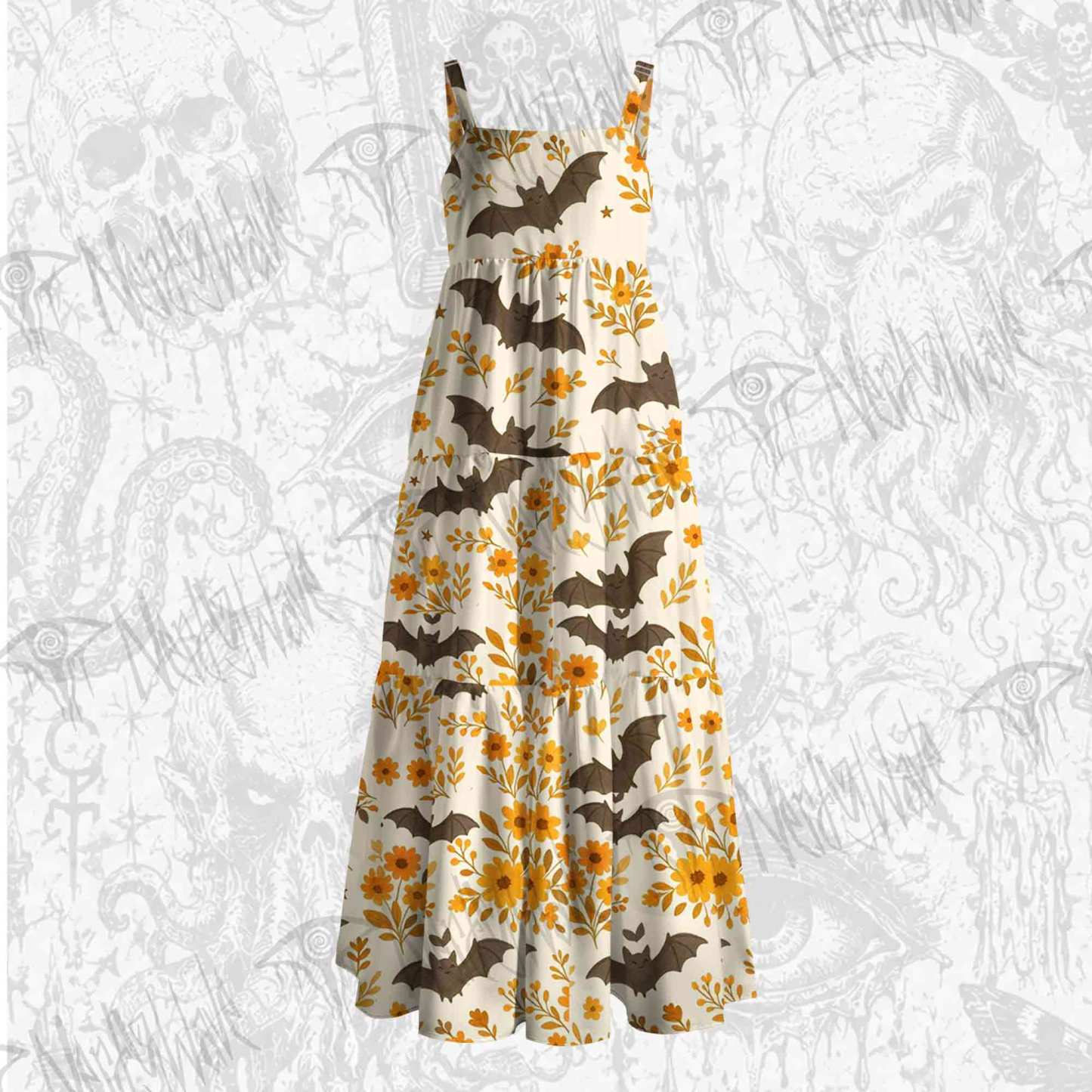 Batty Botanical Wide Straps Maxi Dress