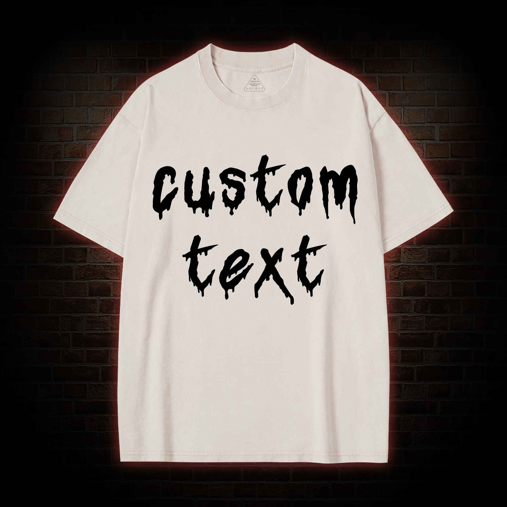 Personalized Text Washed T-shirt