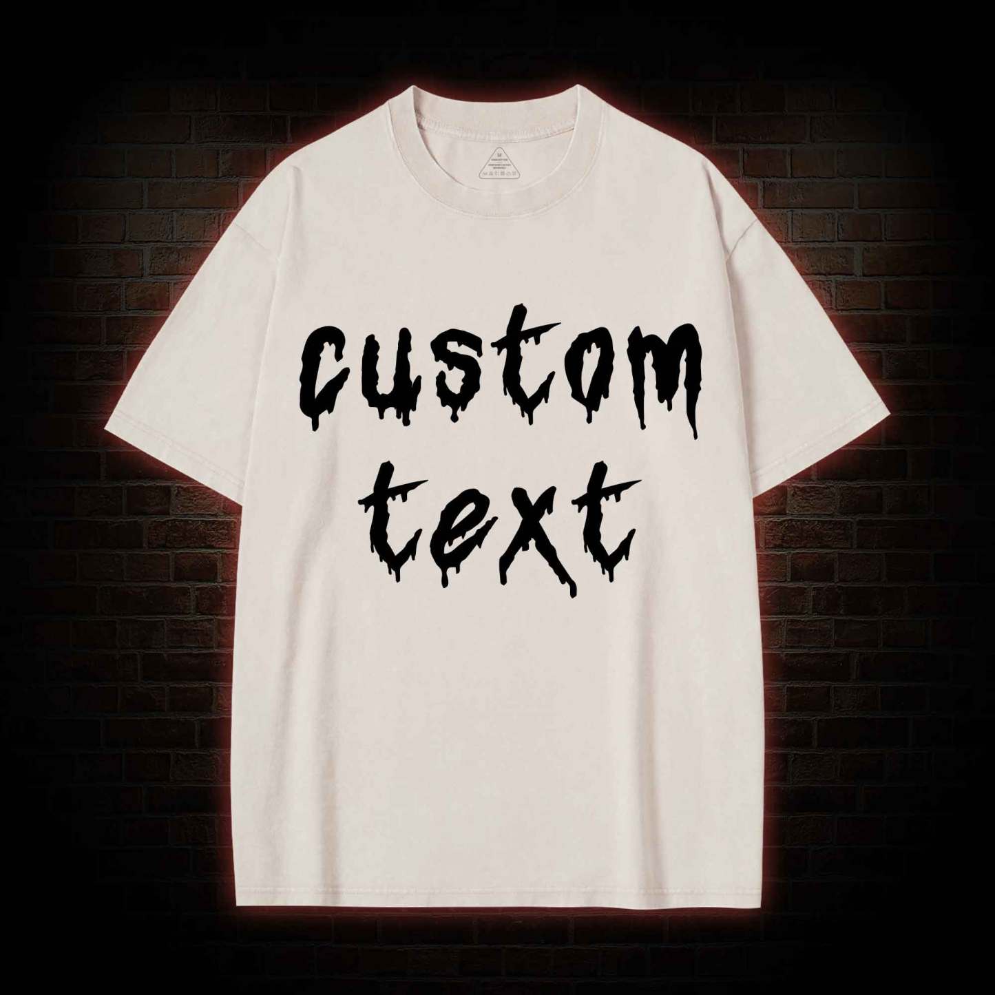 Personalized Text Washed T-shirt