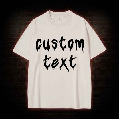 Personalized Text Washed T-shirt