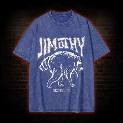 Jimothy Raccoon Meme Washed T-shirt