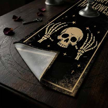 Happy Halloween Skull Table Runner