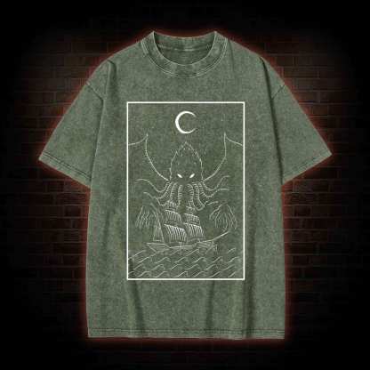 Cthulhu Lovecraft Washed T-shirt