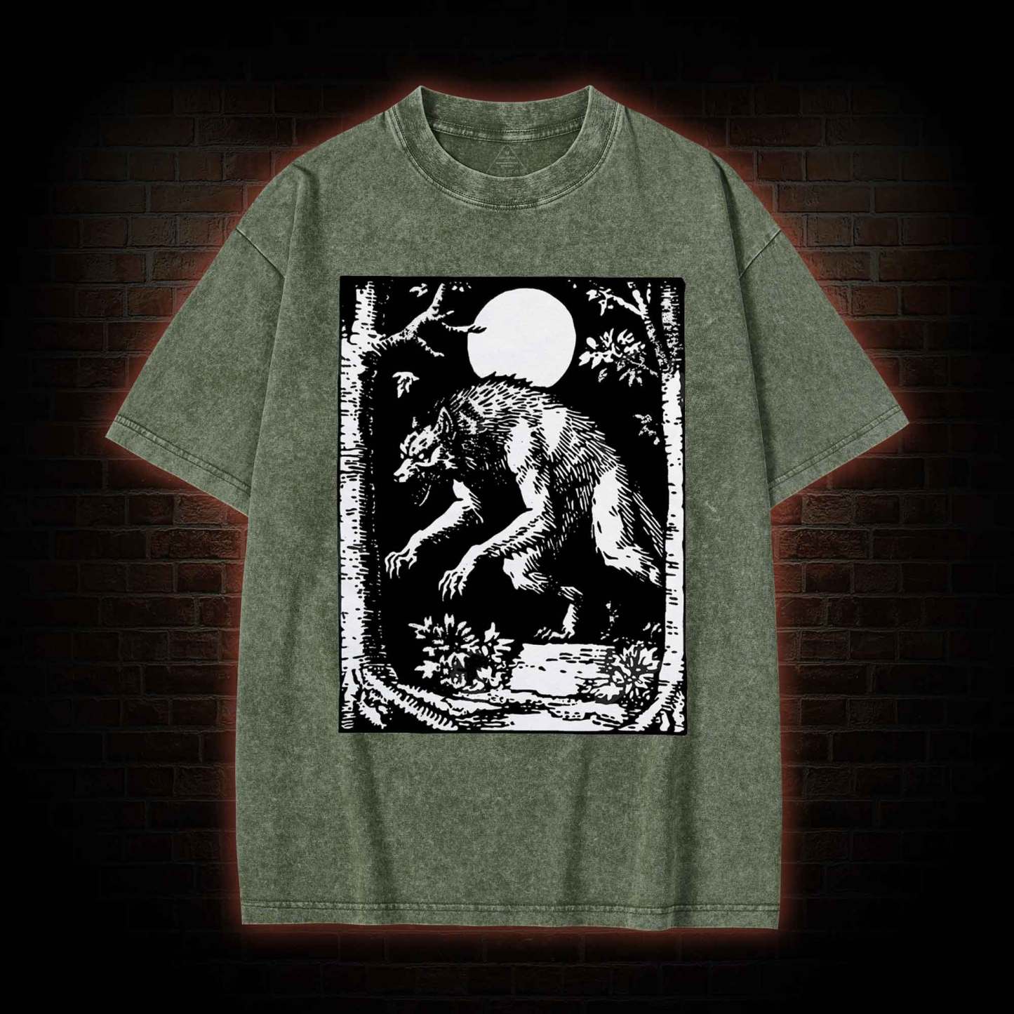 Werewolf Creepy Washed T-shirt