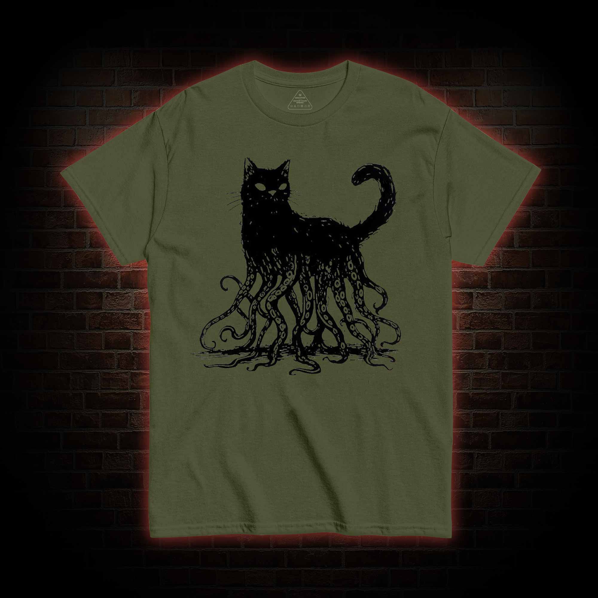 Octopus And Black Cat T-shirt