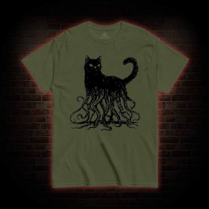 Octopus And Black Cat T-shirt