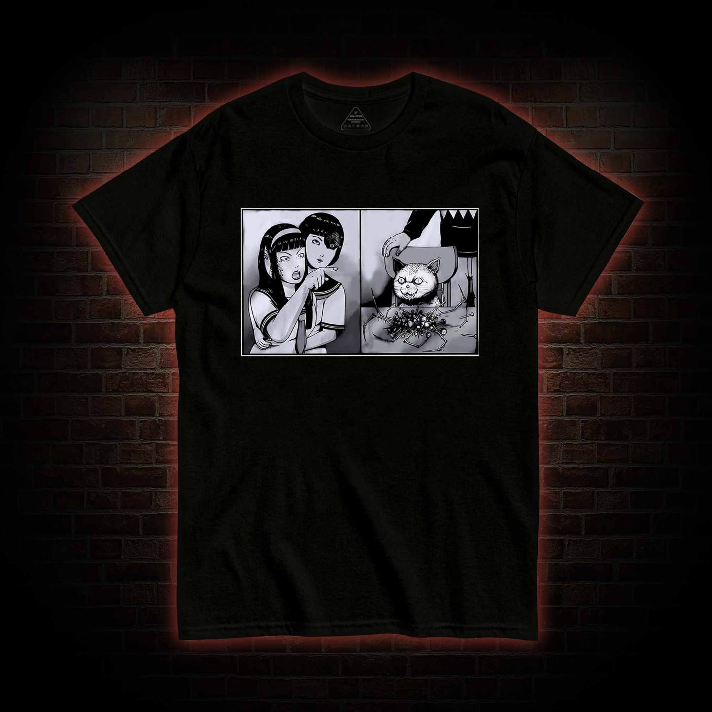 Girl Yelling at a Creepy Cat T-shirt