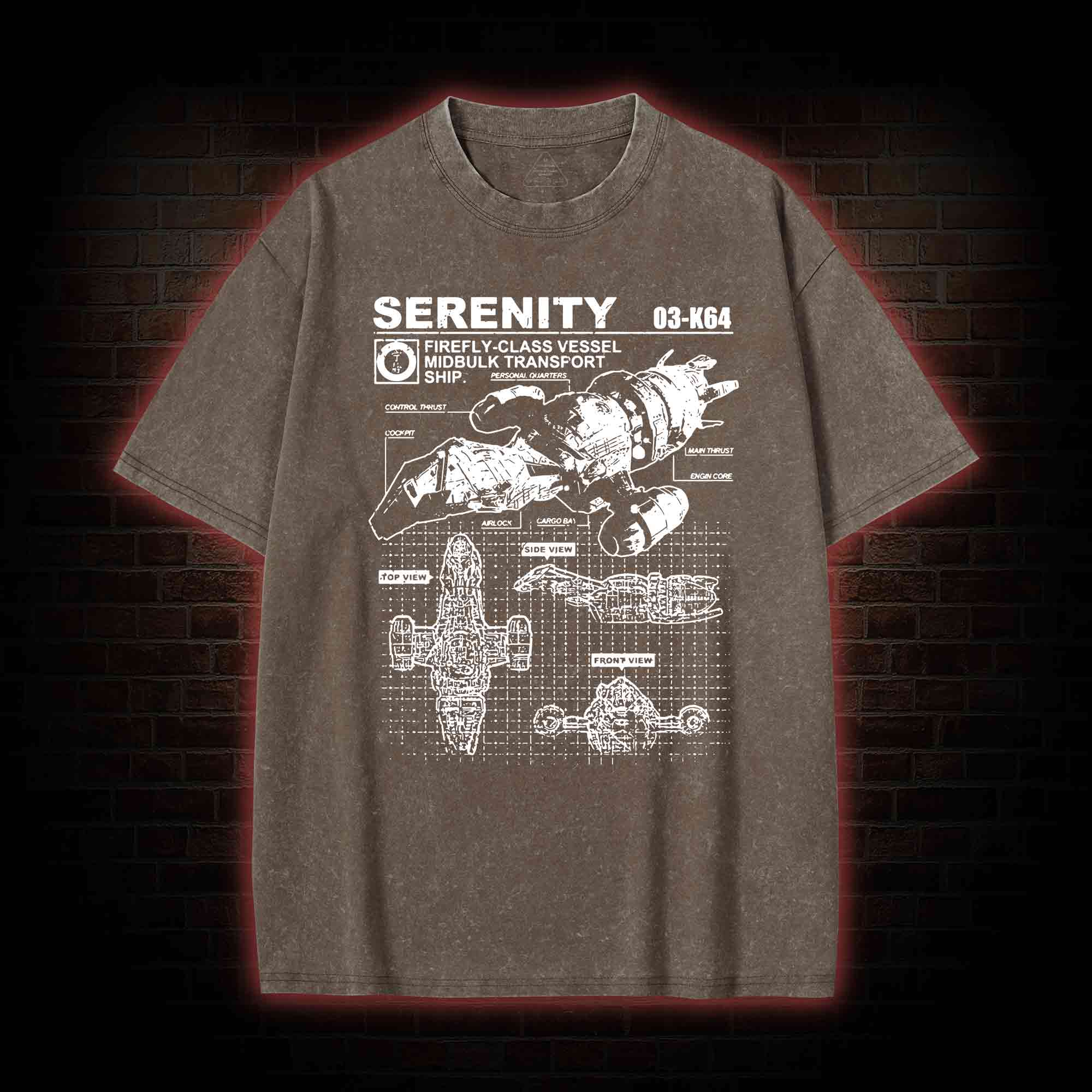 Firefly vessel Washed T-shirt