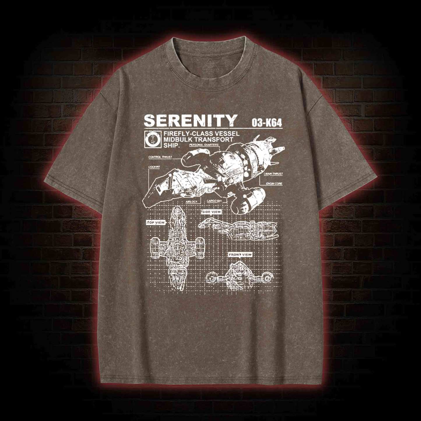 Firefly vessel Washed T-shirt