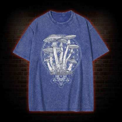 Mushroom Decor Party Washed T-shirt