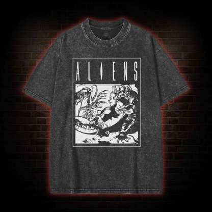 Alien Face Hugger Washed T-shirt