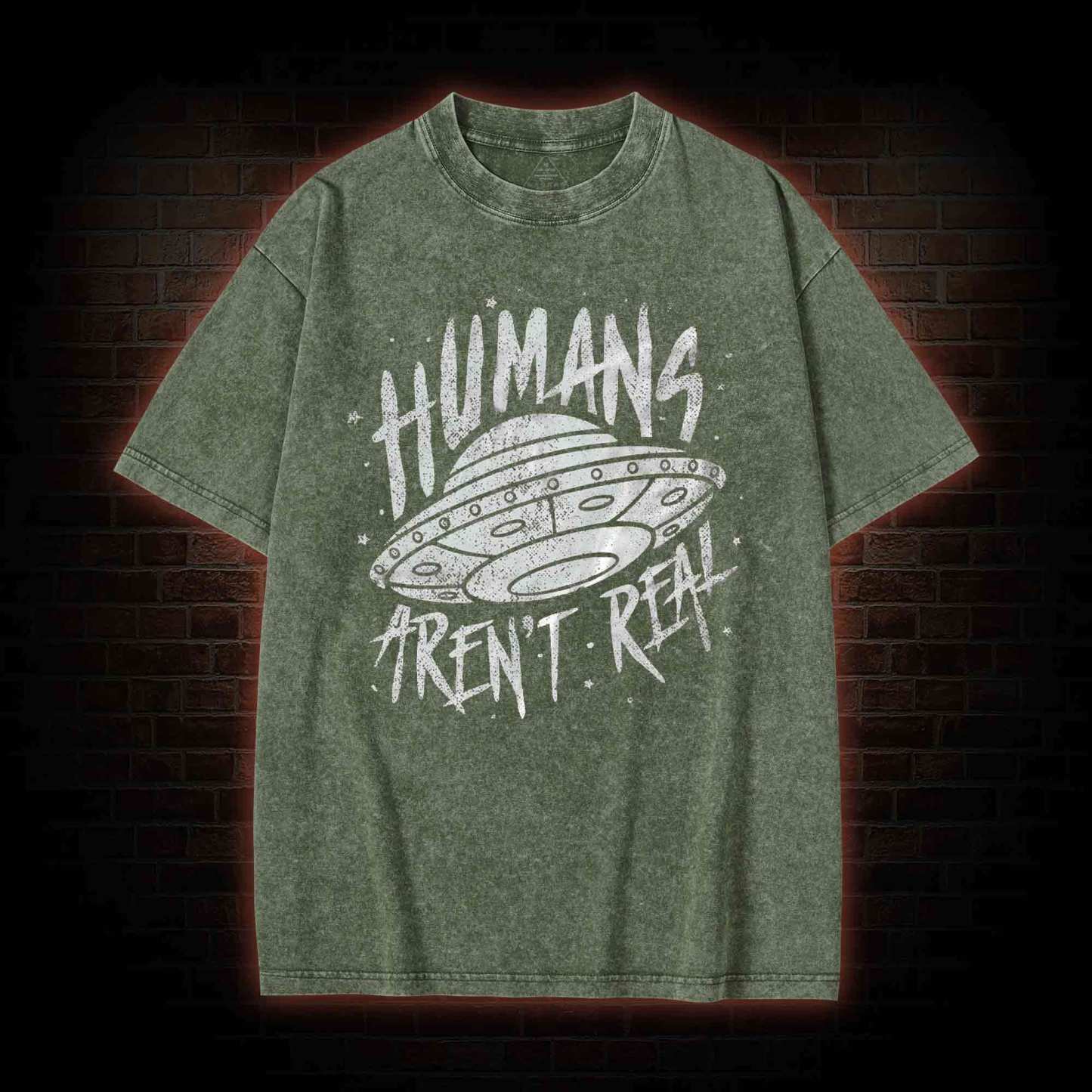 Humans aren't Real Washed T-shirt