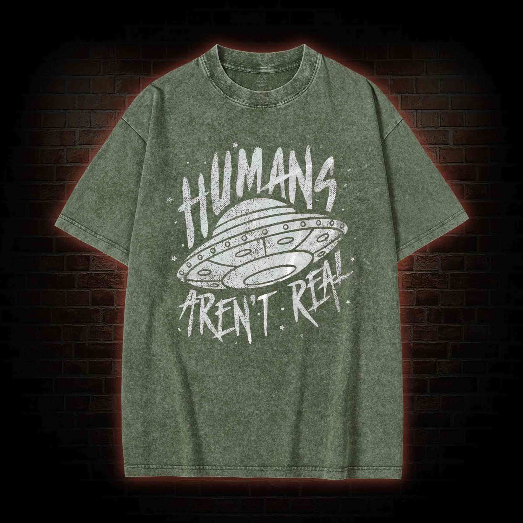 Humans aren't Real Washed T-shirt
