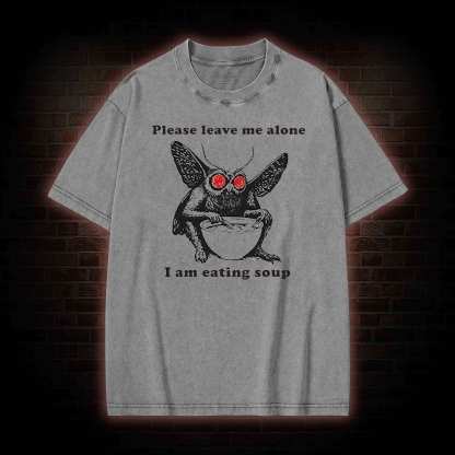 Mothman Eating Soup Washed T-shirt