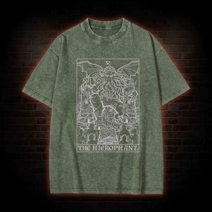 The Hierophant Tarot Card Washed T-shirt