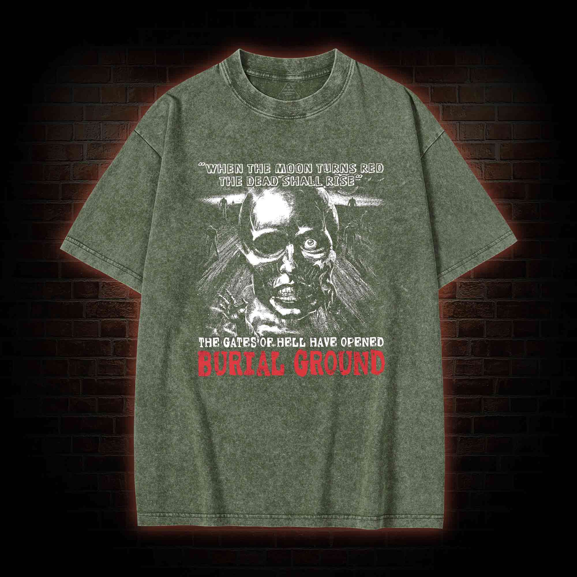 Moon Turns Red The Dead Shall Rise Washed T-shirt