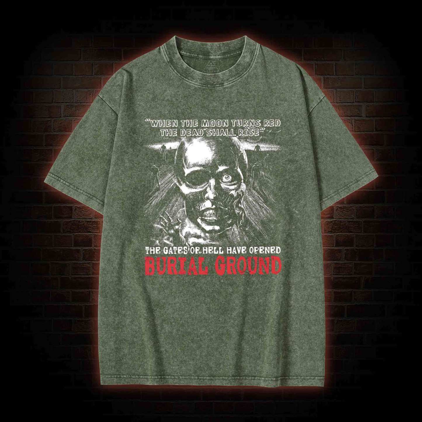 Moon Turns Red The Dead Shall Rise Washed T-shirt