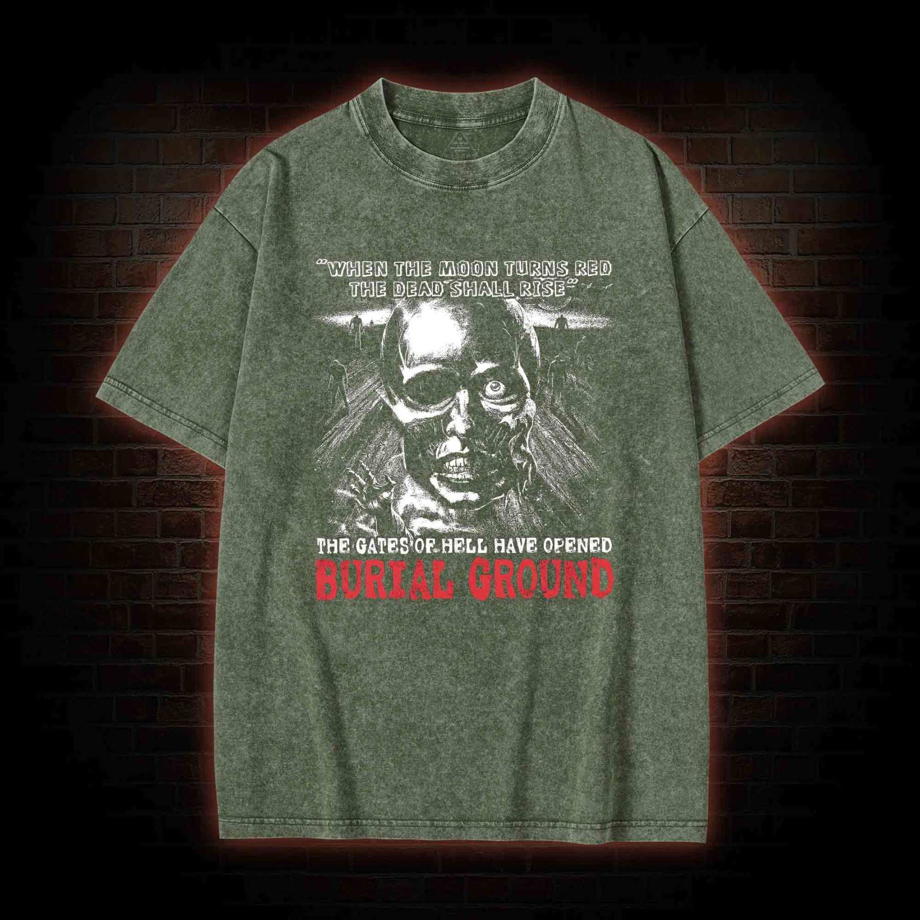 Moon Turns Red The Dead Shall Rise Washed T-shirt