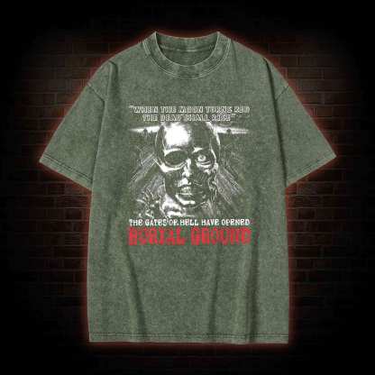 Moon Turns Red The Dead Shall Rise Washed T-shirt