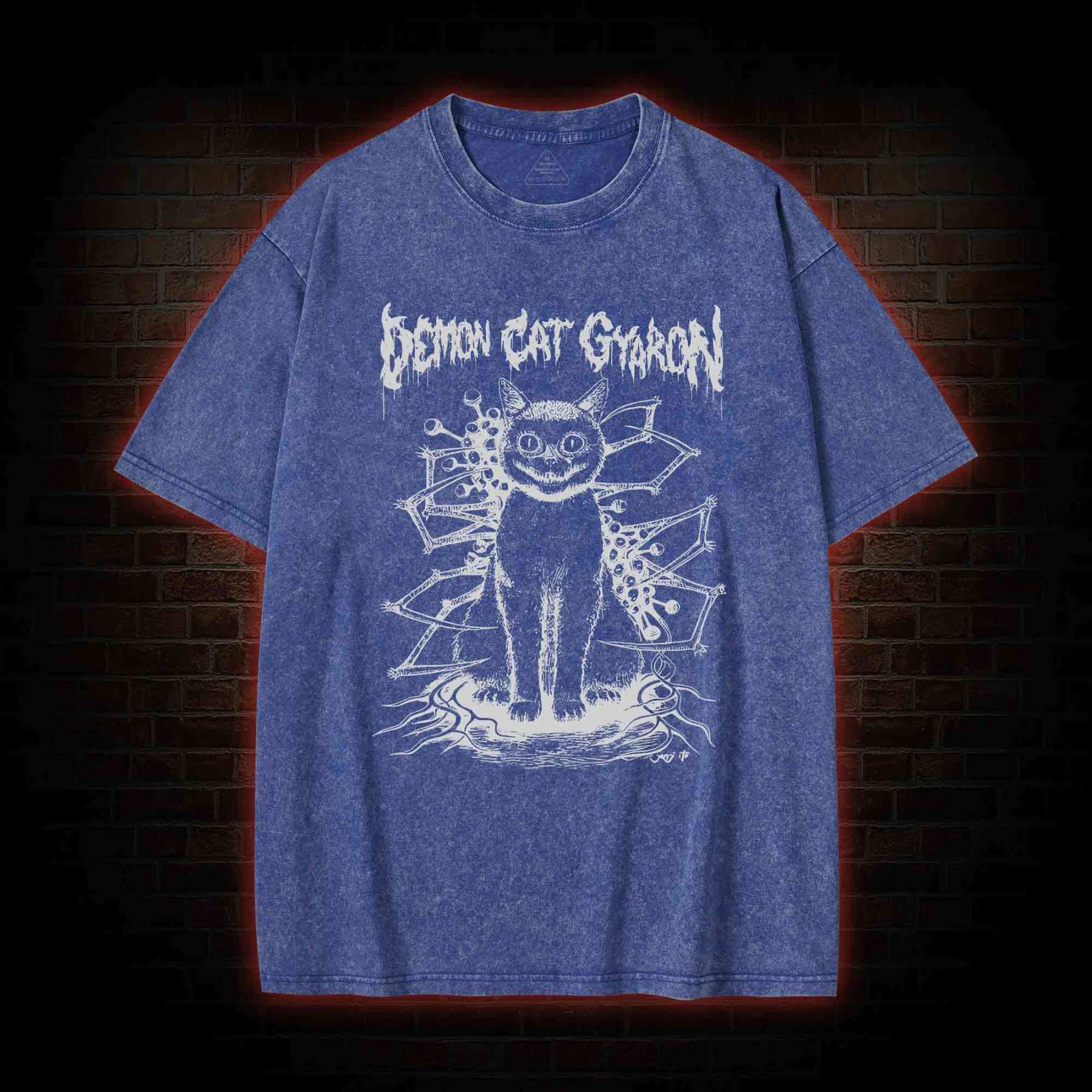 Demon Cat Washed T-shirt