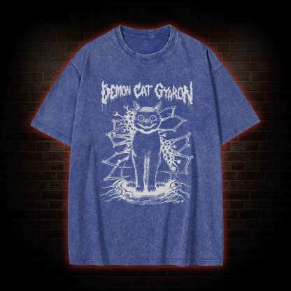 Demon Cat Washed T-shirt