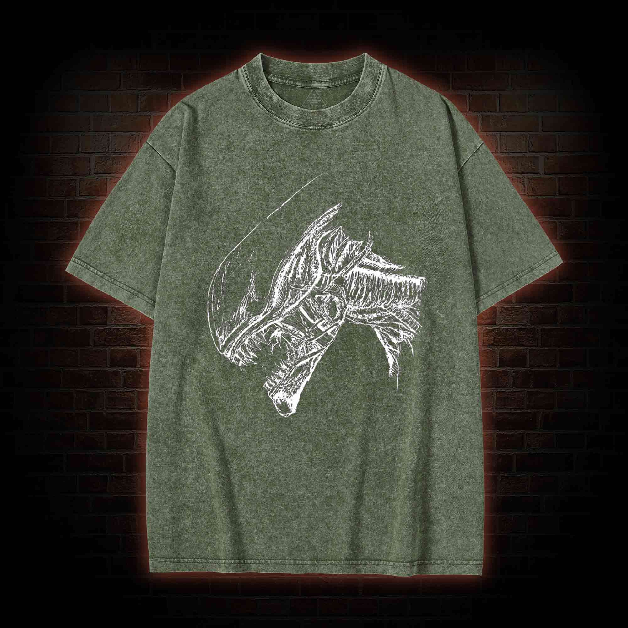 Aliens Head Washed T-shirt