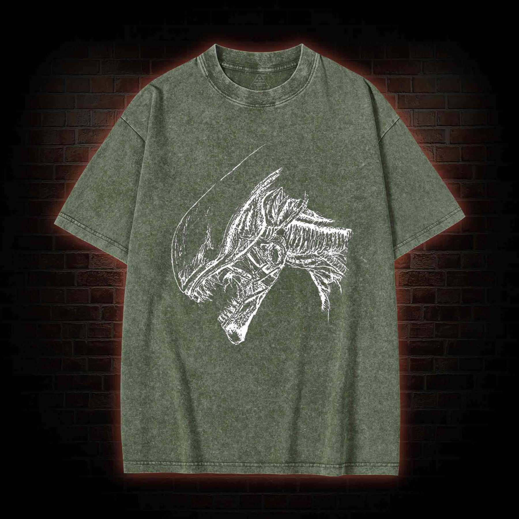 Aliens Head Washed T-shirt