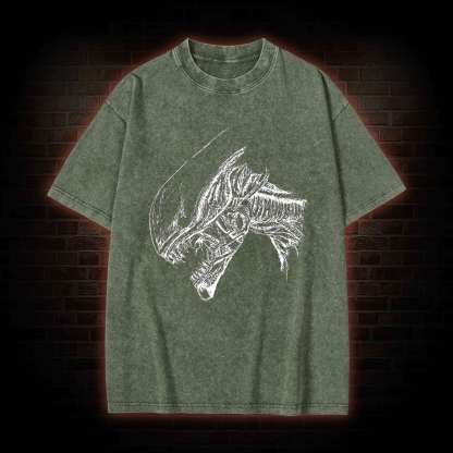 Aliens Head Washed T-shirt