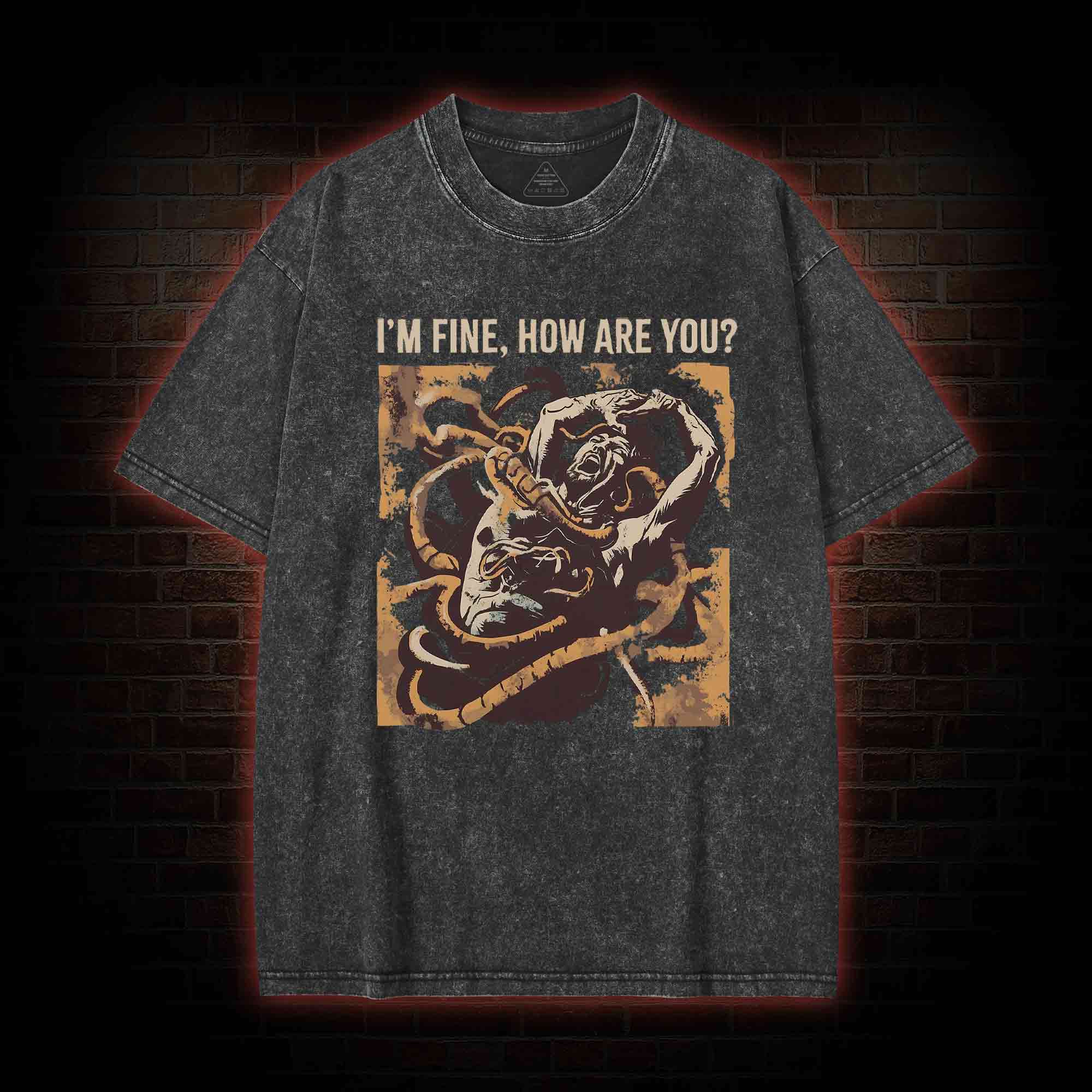 I’m Fine How Are You Washed T-shirt