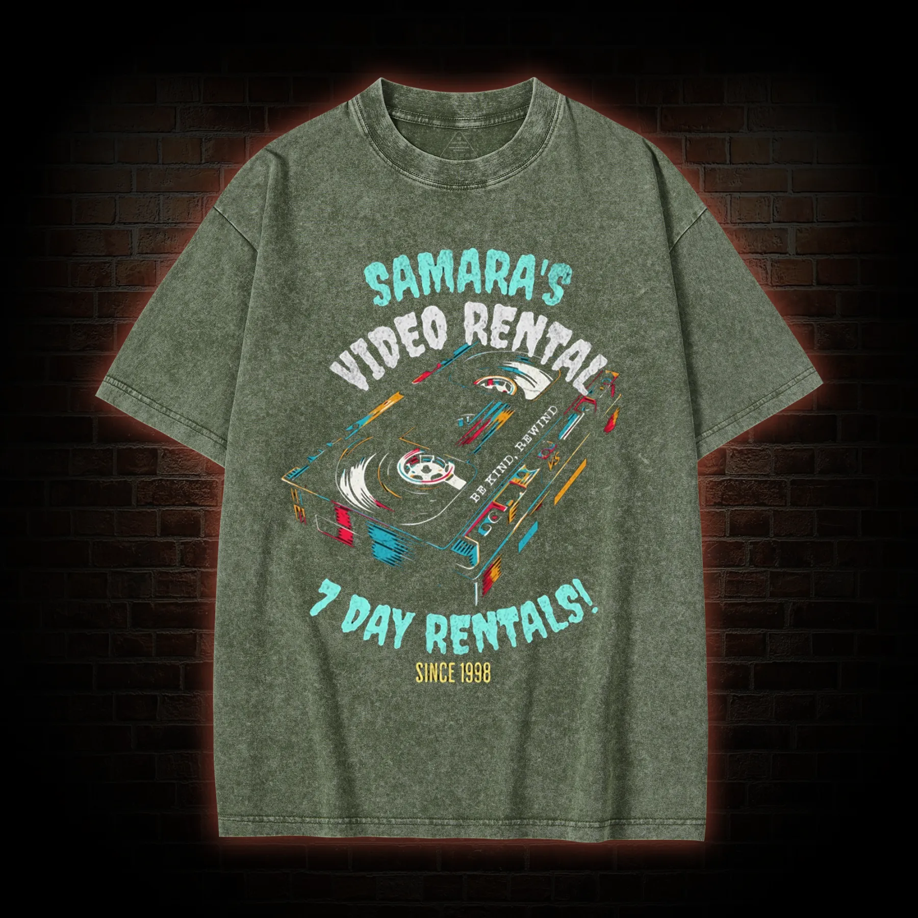 Samara's Video Rental Washed T-shirt