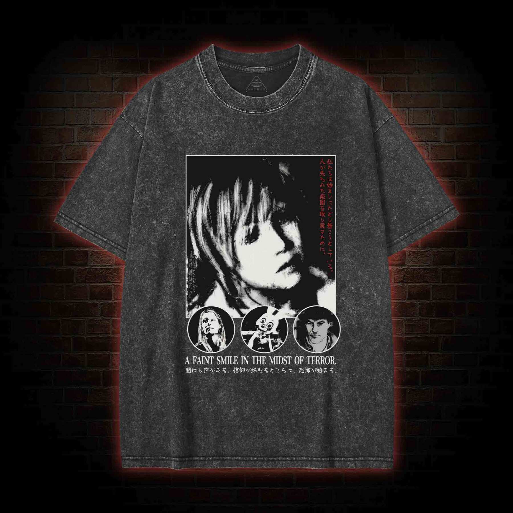A Faint Smile in the Midst of Terror Washed T-shirt
