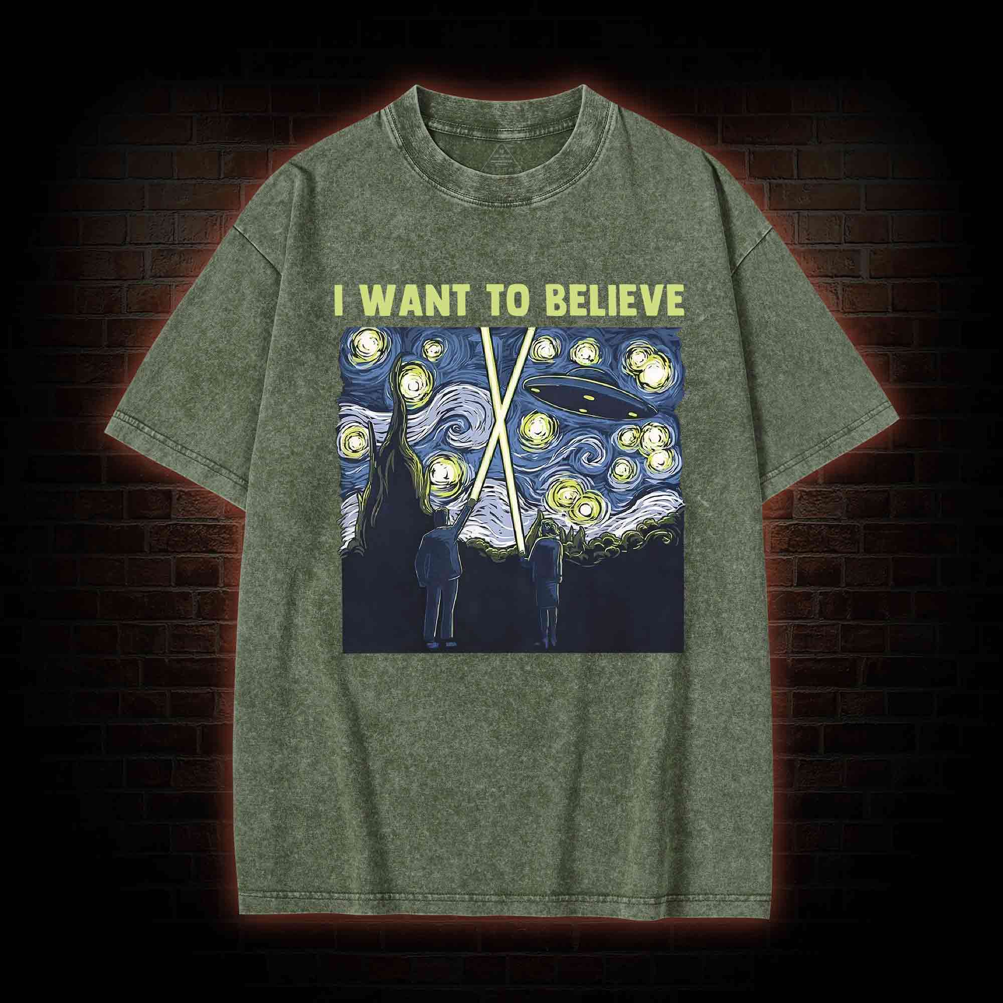 I Want to Believe Washed T-shirt