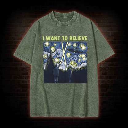 I Want to Believe Washed T-shirt