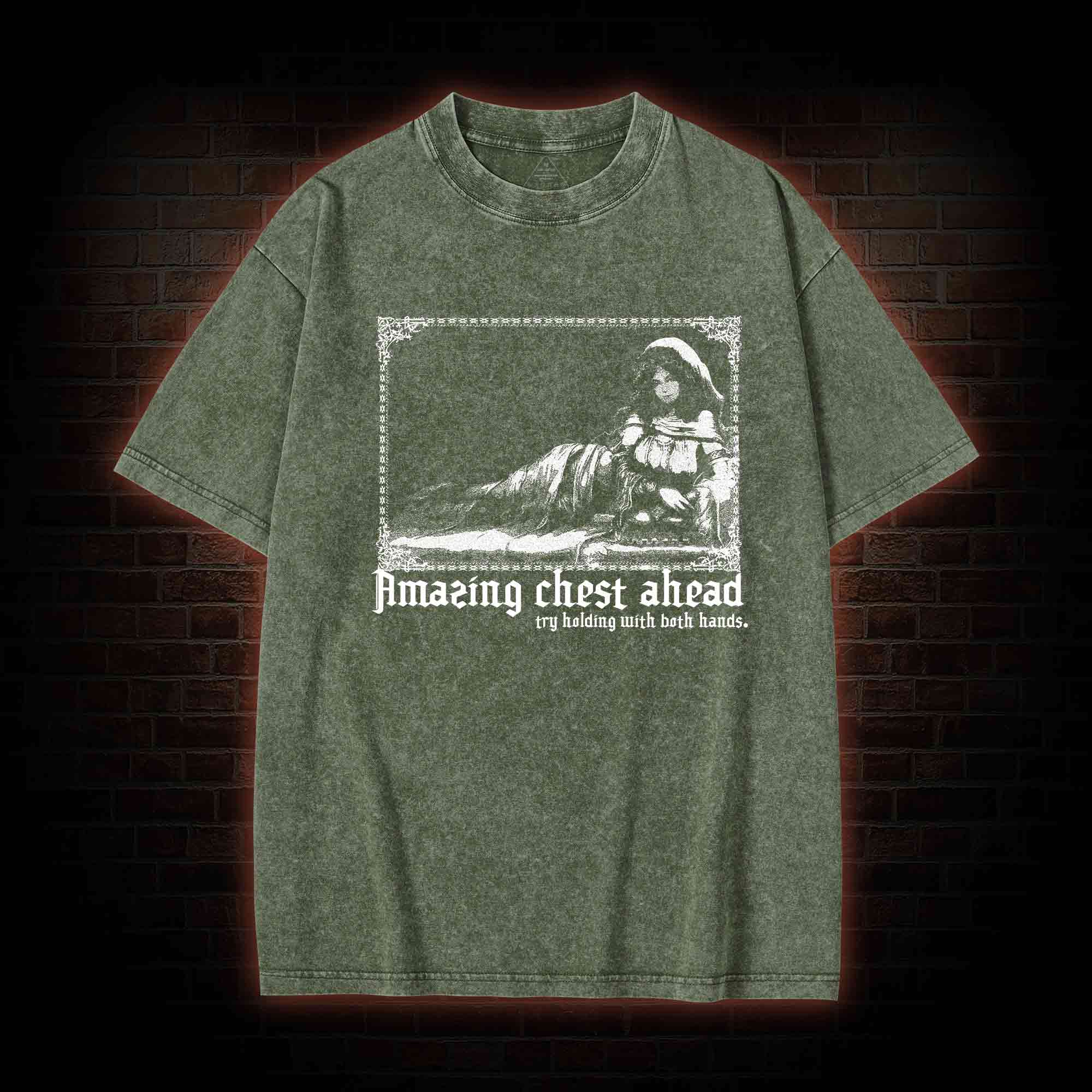 Try Holding with Both Hands Washed T-shirt