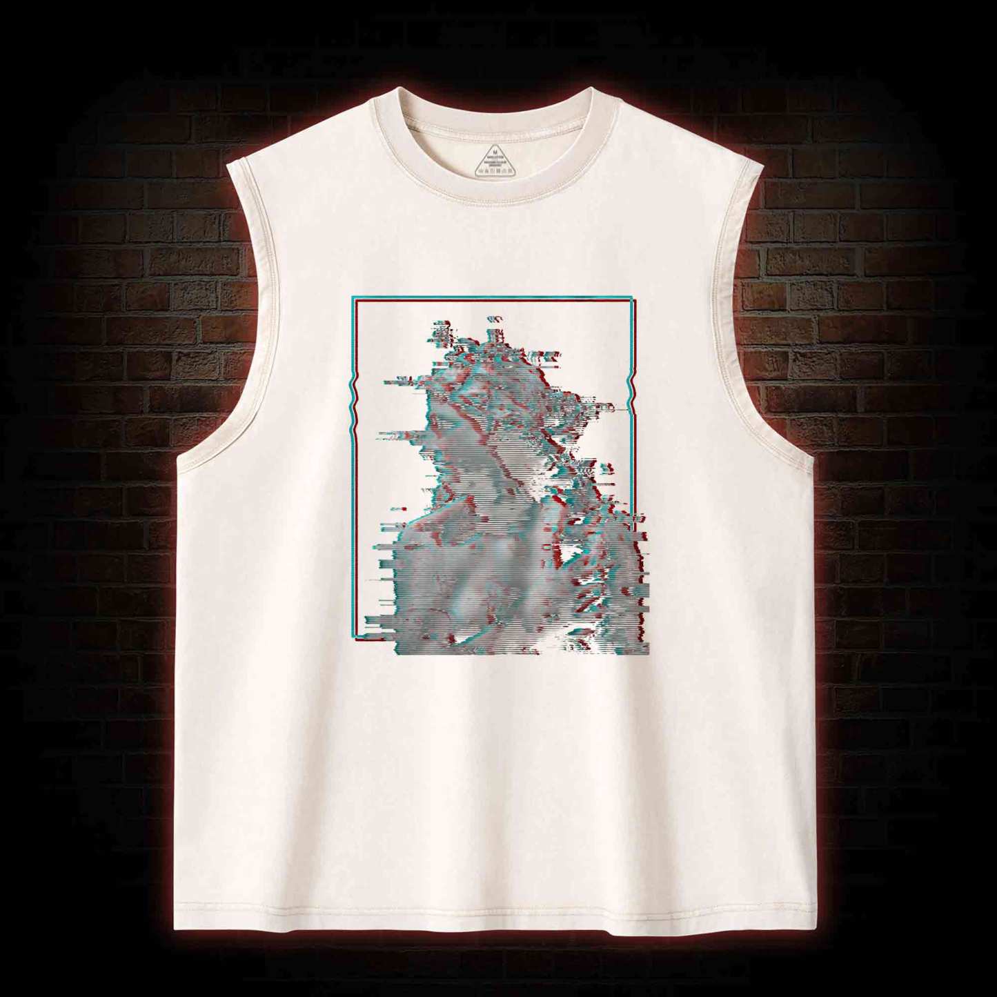 Vaporwave Glitch Washed Tank Top