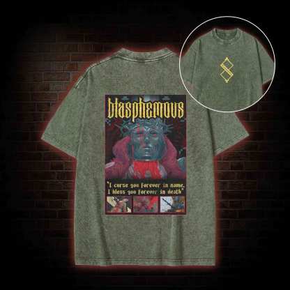 I Bless You Forever in Death Back Print Washed T-shirt