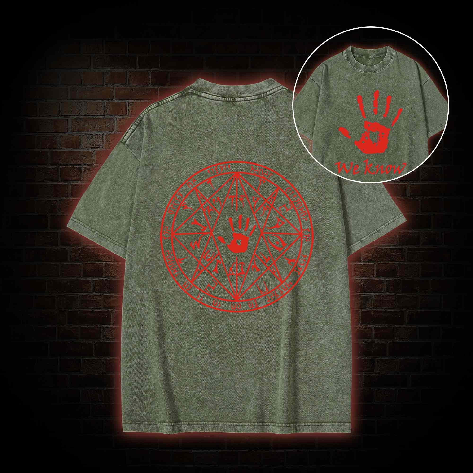 we know Back Print Washed T-shirt