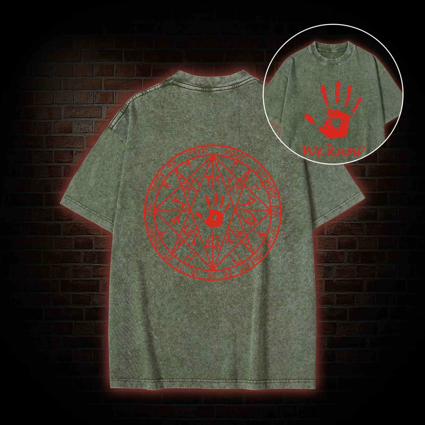 we know Back Print Washed T-shirt