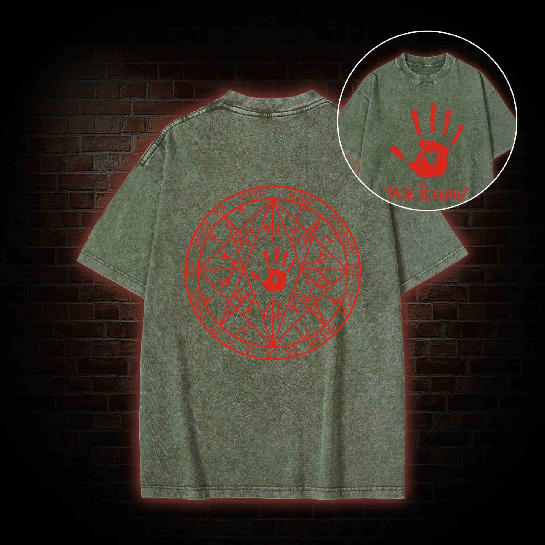 we know Back Print Washed T-shirt