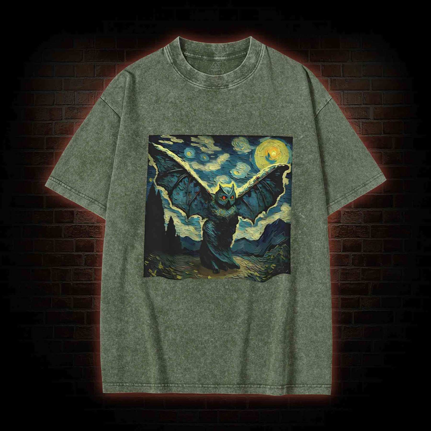 Horror Mothman Washed T-shirt