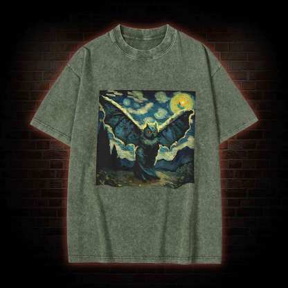Horror Mothman Washed T-shirt