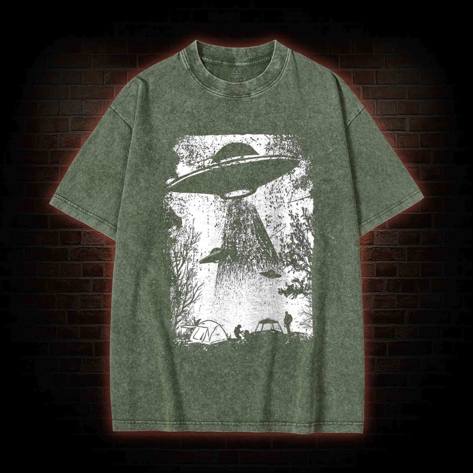 UFO Abduction Washed T-shirt