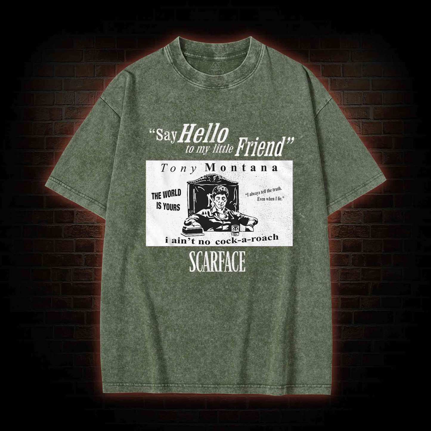 Say Hello to My Little Friend Washed T-shirt