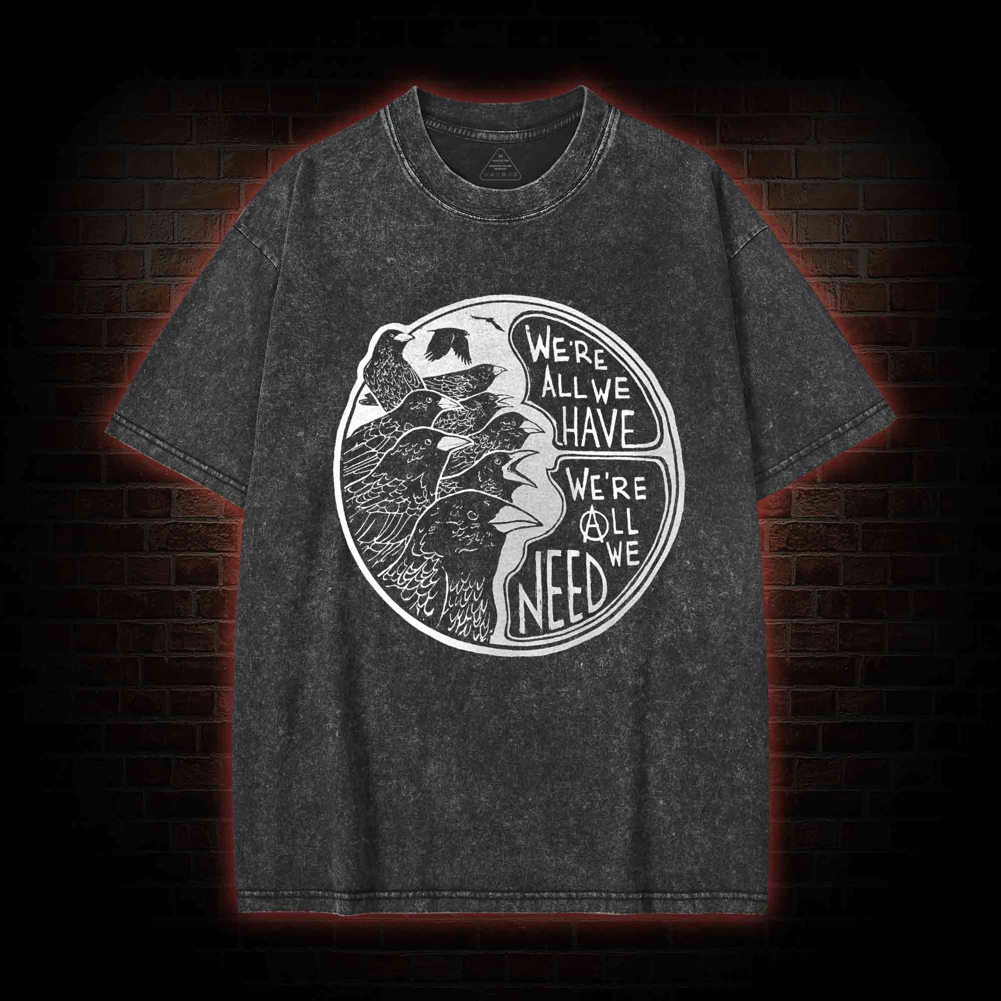 Anarchy Crows Washed T-shirt