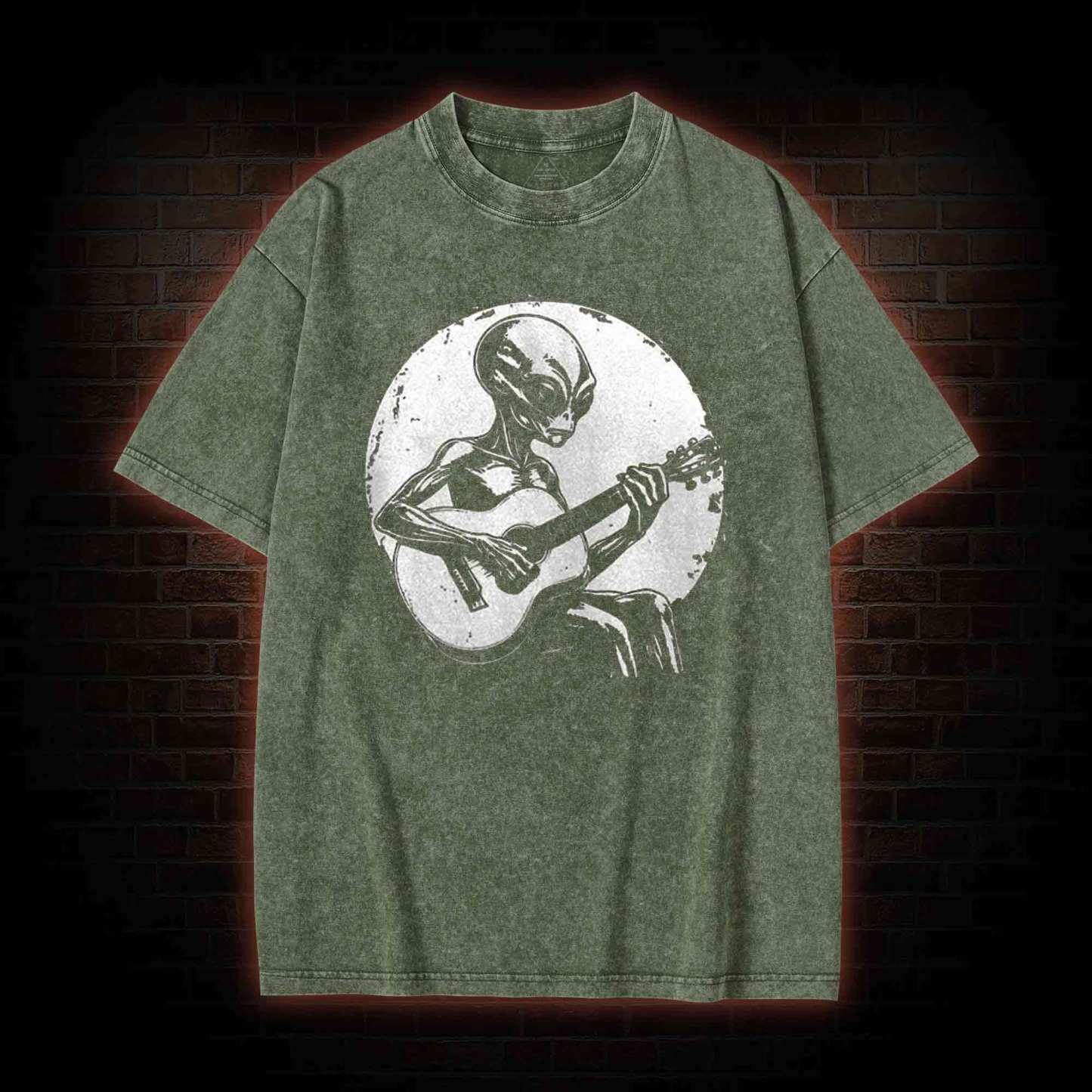 Vintage Funny Alien Washed T-shirt