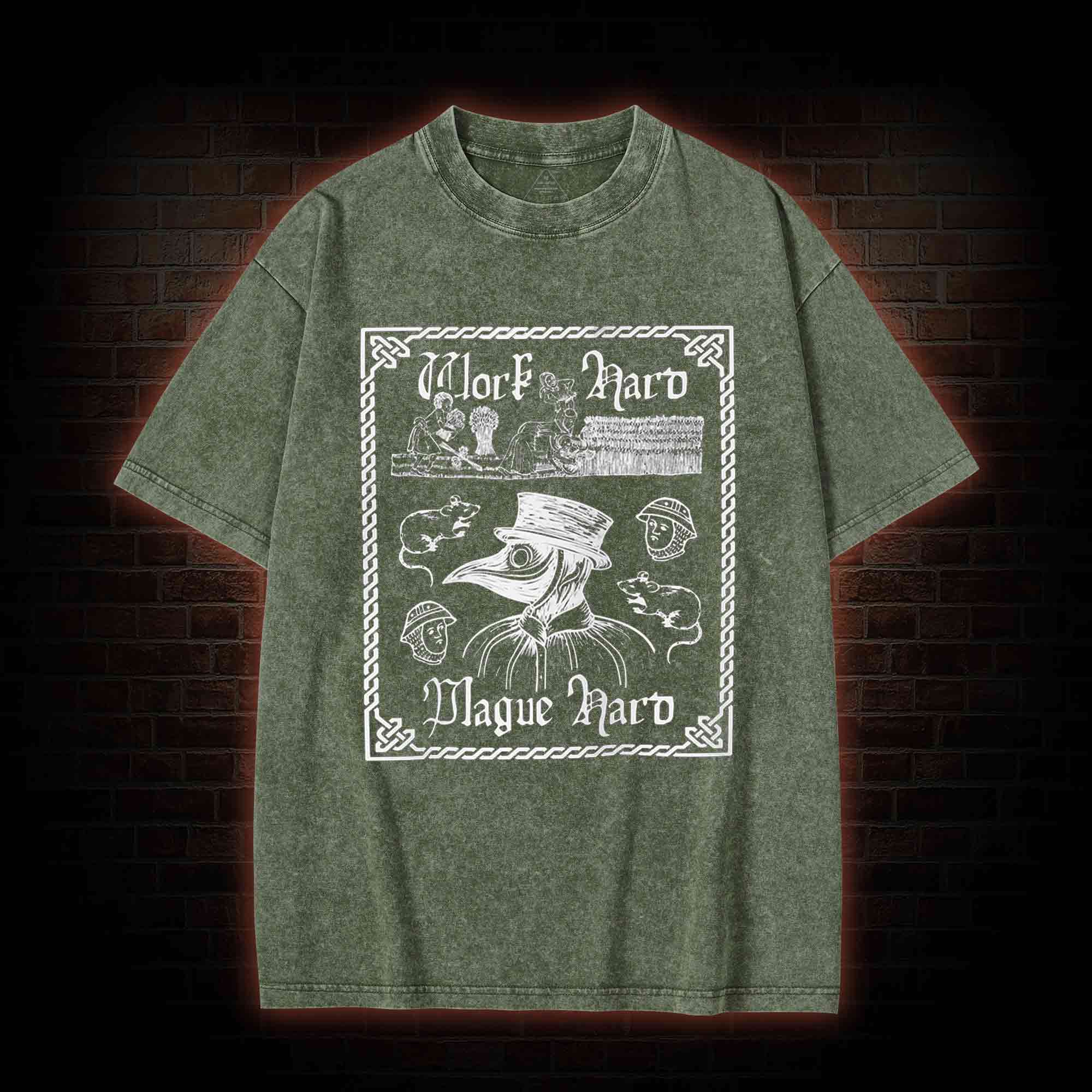 Plague Doctor Gothic Washed T-shirt