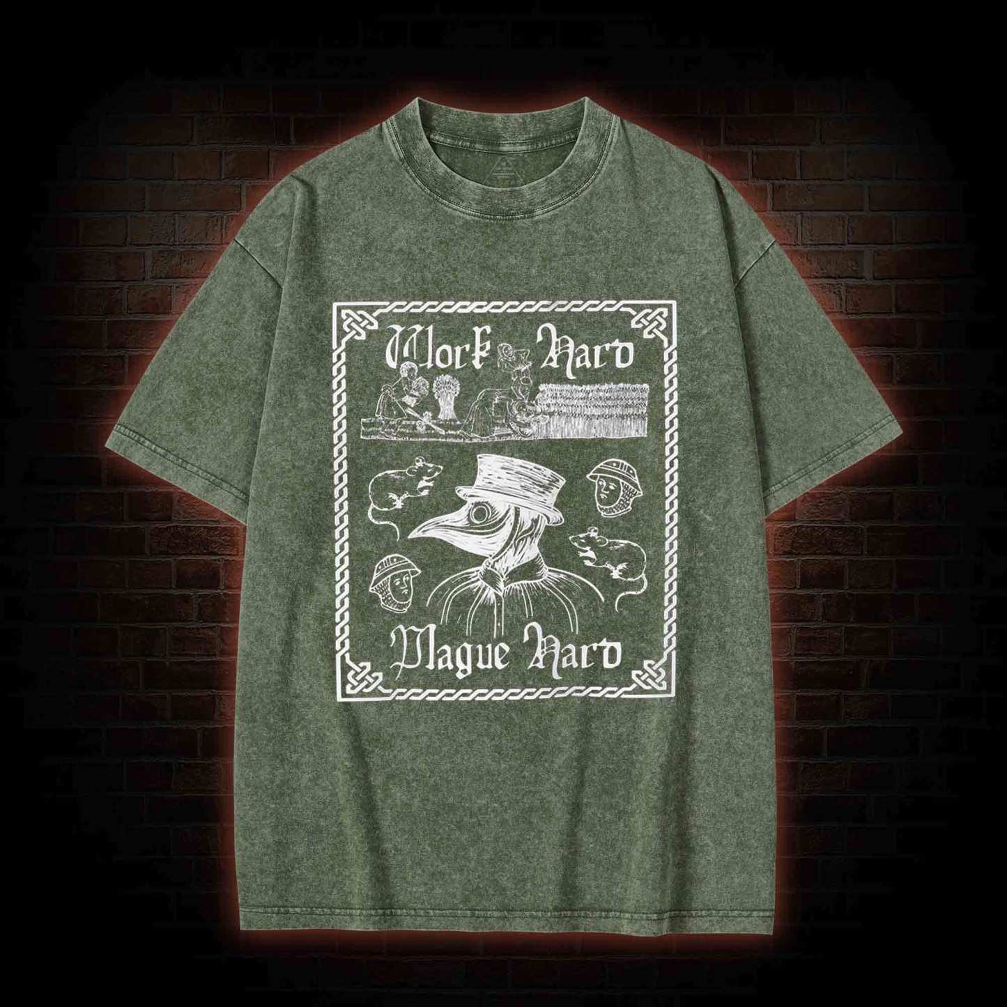 Plague Doctor Gothic Washed T-shirt